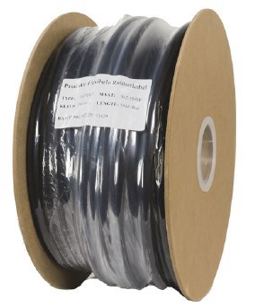 Soepele zwarte rubberkabel 3 x 1,5 voor buitengebruik, rol 50m